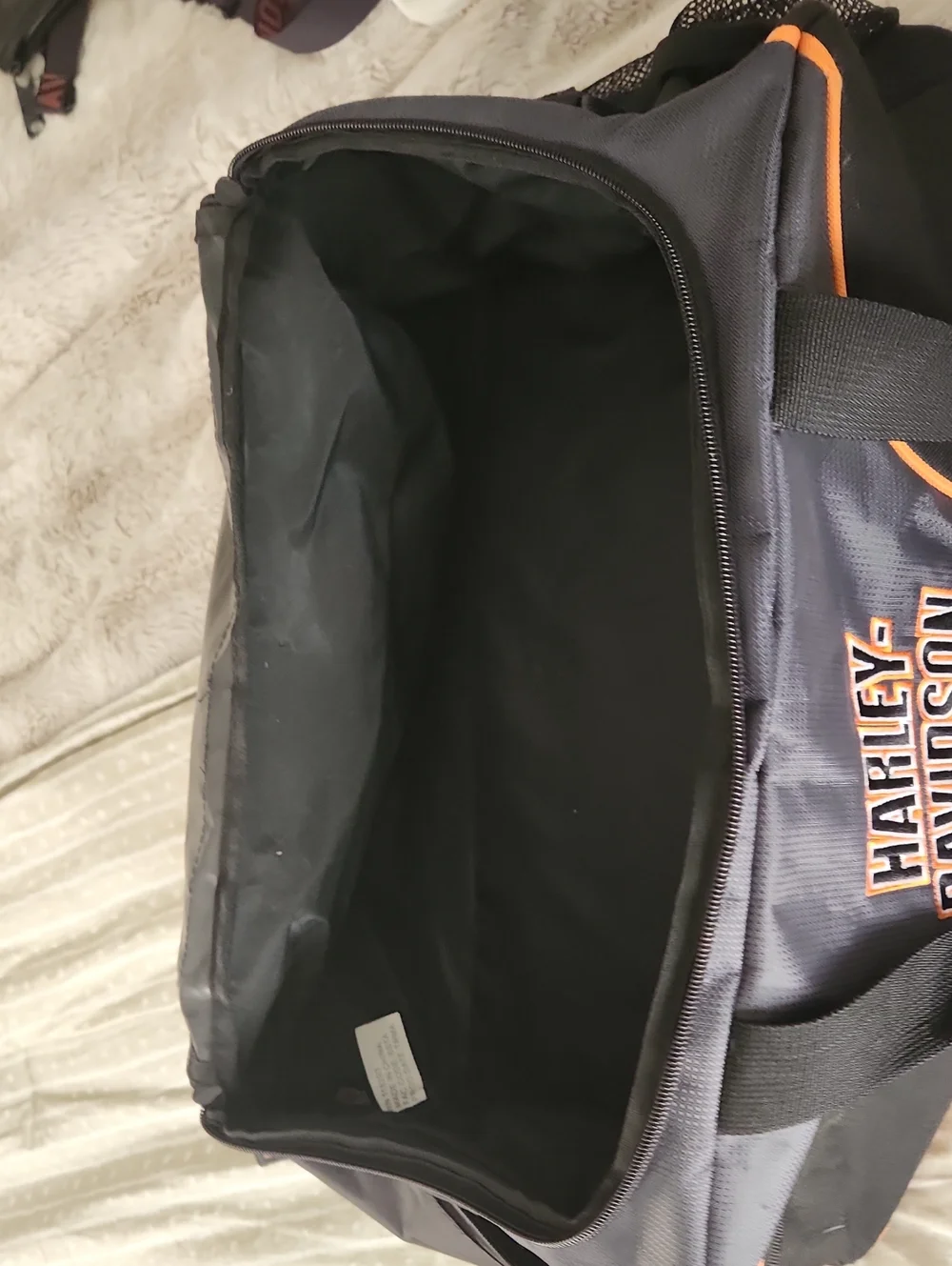Harley-Davidson Black and Orange Travel Duffel